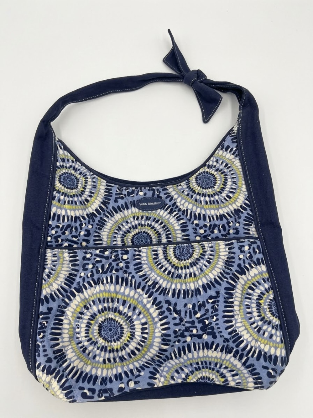 Vera Bradley Blue and Yellow Circular Medallion Shoulder Bag